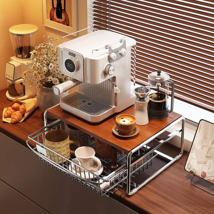 Τι κάνει την Counter-top Coffeiker Pocket Storage Rack with Pull-Out Basket must-have για το Coffee Station